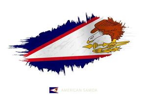 geschilderd penseelstreek vlag van Amerikaans Samoa met golvend effect. vector