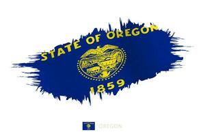 geschilderd penseelstreek vlag van Oregon met golvend effect. vector