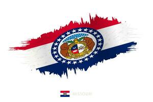 geschilderd penseelstreek vlag van Missouri met golvend effect. vector