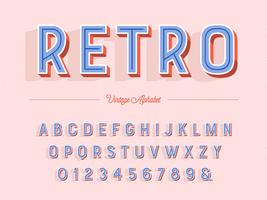 3D Inline Retro alfabet vector