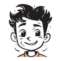 vector illustratie van een jongen met een grappig uitdrukking Aan zijn gezicht.