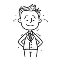 vector illustratie van gelukkig zakenman. tekening van gelukkig zakenman icoon voor web.