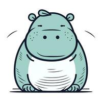 nijlpaard. vector illustratie van een tekenfilm nijlpaard.