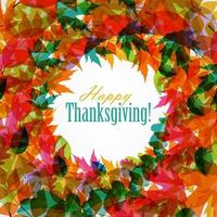 happy thanksgiving day achtergrond met glanzende natuurlijke herfstbladeren vector