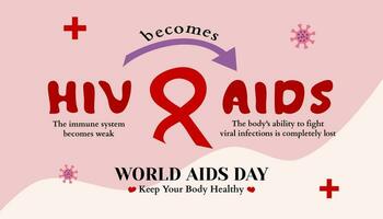 hiv wordt AIDS. wereld AIDS dag poster Aan 1 st december. geschikt voor gebruik door Gezondheid arbeiders of tieners voor presentaties of bereik naar de openbaar. vector