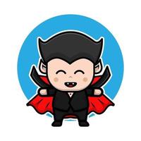 schattige dracula halloween cartoon pictogram illustratie. vector