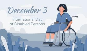 banner dag van personen met een handicap 3 december vector