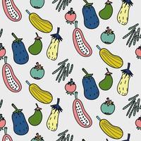 naadloze patroon groente hand getekende cartoon icoon verse vector