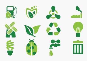 groene eco pictogram vector pack