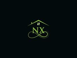 echt landgoed nx logo afbeelding, luxe nx modern gebouw brief logo vector