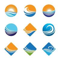 sunset beach logo afbeeldingen vector