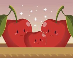 fruit kawaii grappig gezicht geluk schattig appels versheid vector