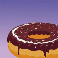 zoete chocolade donut met hagelslag food icon vector