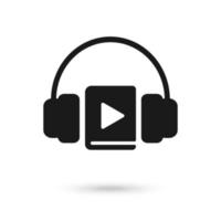 audioboeken en online leerconcept vector