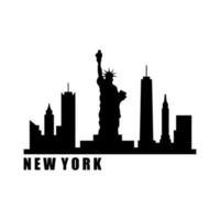 skyline van new york geïllustreerd op witte achtergrond vector