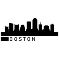 Boston skyline geïllustreerd op witte achtergrond vector