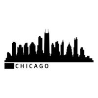 skyline van chicago geïllustreerd op witte achtergrond vector