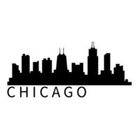 skyline van chicago geïllustreerd op witte achtergrond vector