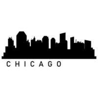 skyline van chicago geïllustreerd op witte achtergrond vector