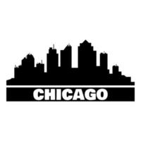 skyline van chicago geïllustreerd op witte achtergrond vector