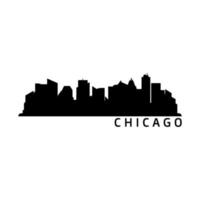 skyline van chicago geïllustreerd op witte achtergrond vector