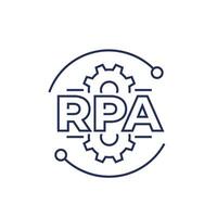 rpa lijn icoon, robot werkwijze automatisering vector