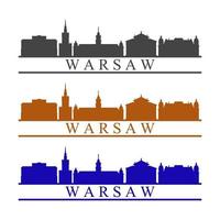 Warschau skyline geïllustreerd op witte achtergrond vector