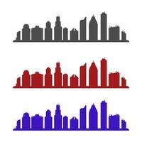 skyline van chicago geïllustreerd op witte achtergrond vector