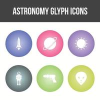 unieke astronomie glyph vector icon set