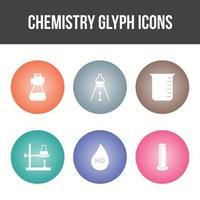 unieke chemie glyph vector icon set