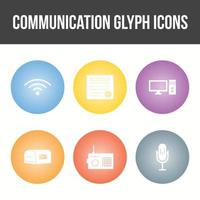 unieke communicatie glyph vector icon set