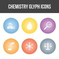 unieke chemie glyph vector icon set