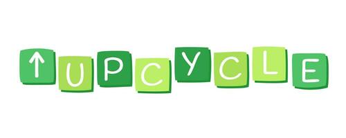 upcycling vector illustratie. woord upcycle en pijl omhoog Aan wit achtergrond