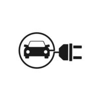 elektrisch voertuig elektrische auto oplaadpunt pictogram vector.