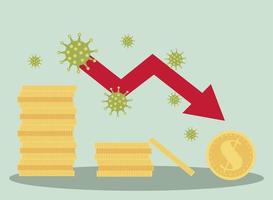 covid 19 uitbraak van coronavirus stortte wereldmarkt in vector