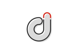 zwart rood grijs letter d alfabet logo ontwerp pictogram voor bedrijf vector