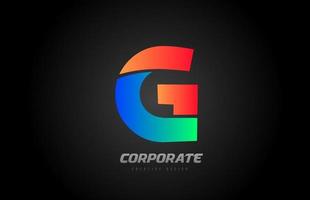 blauw oranje letter g alfabet logo ontwerp icoon voor bedrijf vector