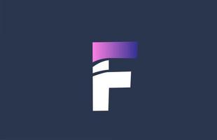 roze alfabet blauw f letter logo ontwerp pictogram voor bedrijf business vector
