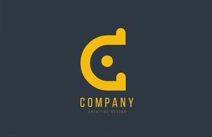 gele c alfabet letter voor bedrijfslogo of logo pictogram ontwerp vector
