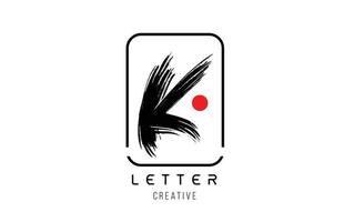 letter alfabet k grunge grungy borstel ontwerp voor logo bedrijf icon vector