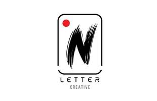 letter alfabet n grunge grungy borstel ontwerp voor logo bedrijf icon vector