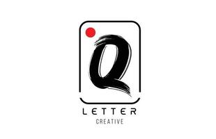letter alfabet q grunge grungy borstel ontwerp voor logo bedrijf icon vector
