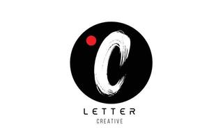 letter alfabet c grunge grungy borstel ontwerp voor logo bedrijf icon vector