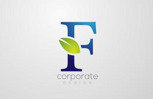 groen blad alfabet letter f logo pictogram ontwerpsjabloon vector