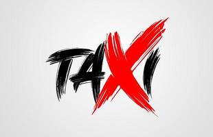 taxi grunge penseelstreek word-tekst voor typografie pictogram logo ontwerp vector