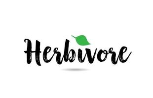 tekstwoord met groen blad voor logo typografie ontwerpsjabloon vector