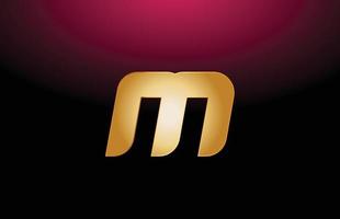 gouden metalen alfabet letter m logo bedrijf pictogram ontwerp vector