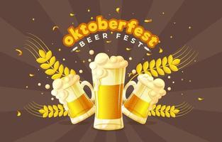 Oktoberfest bierfestival achtergrond vector