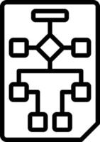 lijnpictogram voor workflowplanning vector