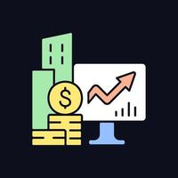 bedrijfsaandelen rgb-kleurenpictogram voor donker thema vector